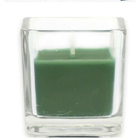 ZEST CANDLE Hunter Green Square Glass Votive Candles, 12PK CVZ-040